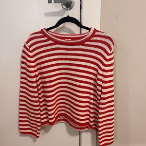 Womens a new day Red and White Knit sweater Size L